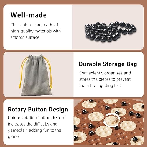 Miniatura 3 de Juego de ajedrez magnético, juego de mesa magnético para niños y adultos, noche de juegos familiares, juguete de ajedrez multijugador 2 en 1 con 36