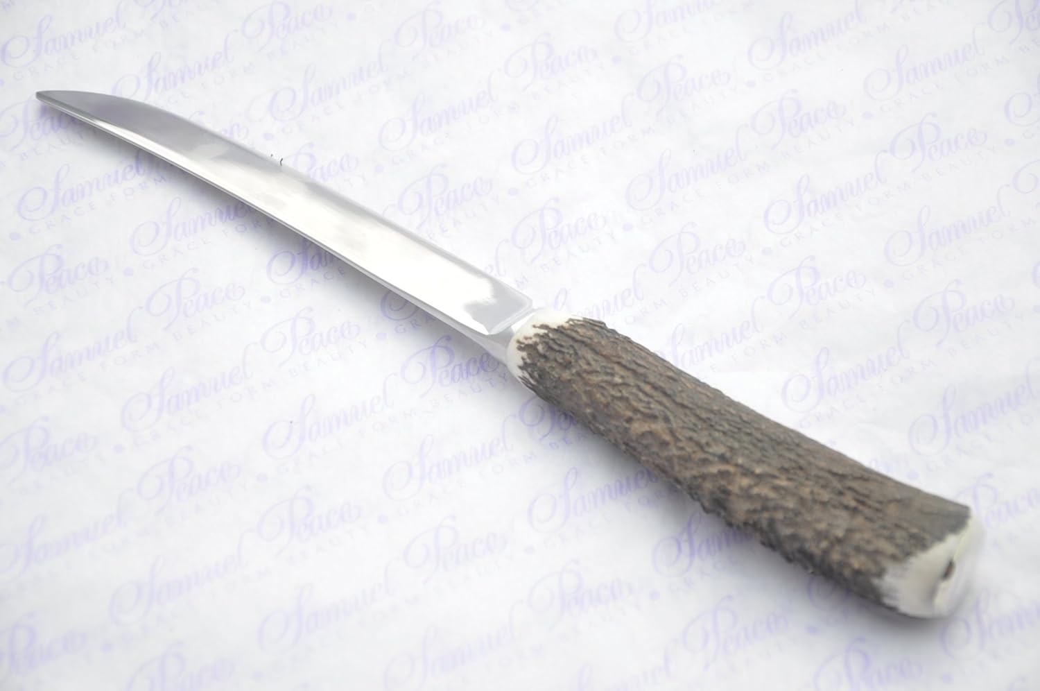 Four Extra Large Genuine Stag Horn/Antler Handle Steak Knife Made in Sheffield England Stamped Sheffield England