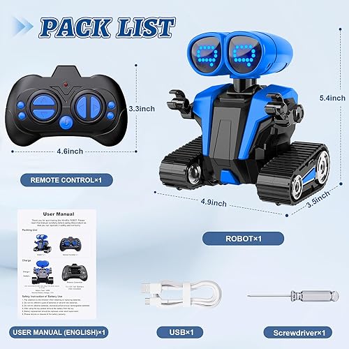 Miniatura 5 de Juguetes robot para niños y niñas con robots de demostración automática para niños, robot recargable con ojos LED, robot inteligente a partir de 3