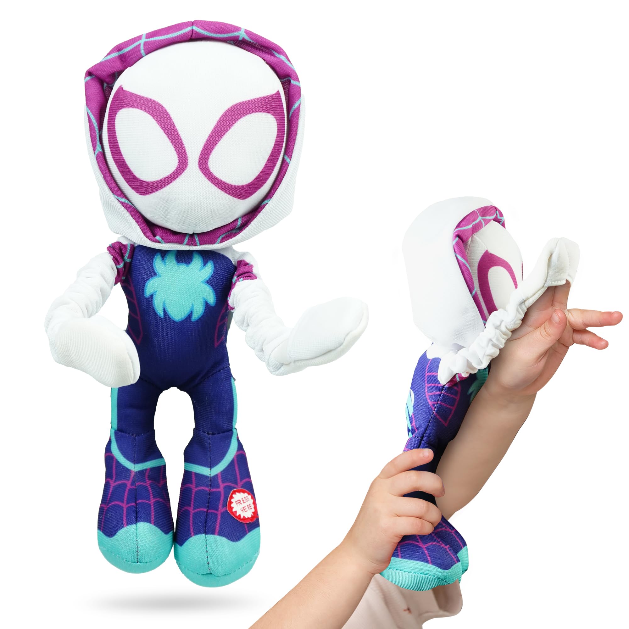 Marvel Spidey and His Amazing Friends – Slingshot Plush Ghost Toy with Sound – Large Stretchable Arms for Launch Action – Soft & Durable Superhero Plush for Kids – Fun Toy for Boys & Girls