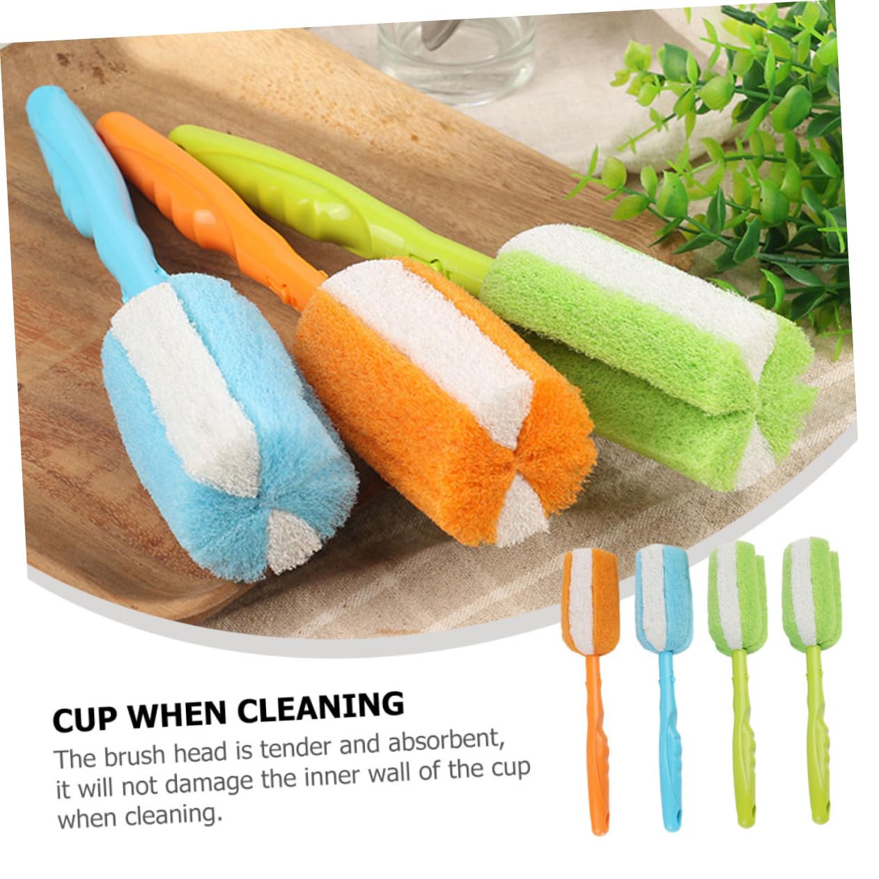 BESTYASH 3 Set Spazzole Per Bottiglie Per Bottiglie Profonda Design Per Vino E Latte Pratico Per Cucina Colore Casuale 4 Pezzi*3