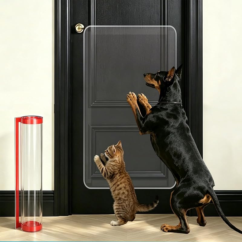Protetor Transparente de Porta contra Arranhões de Cães e Gatos Majewel em PVC Autoadesivo 40 x 80 cm
