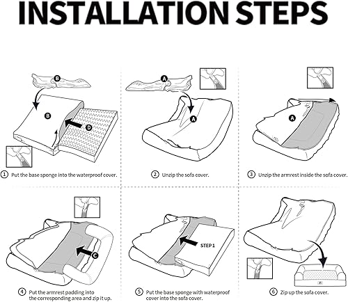 Miniatura 6 de Hollypet Cama ortopédica para perros medianos, sofá de espuma de apoyo para mascotas con funda extraíble lavable y parte inferior antideslizante,