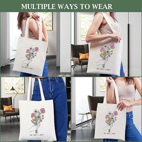 Miniatura 5 de Andeiltech - Bolsa de lona para mujer, con diseño de gato bonito y estética, bolsas reutilizables para compras y comestibles, con bolsillo interior