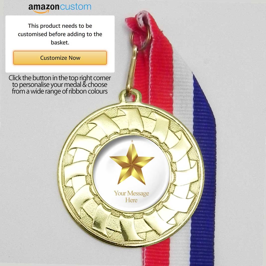 Gold Star Award Ribbon 12 ~ Satin