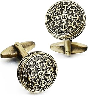 Cufflinks and Studs for Men-Fashion Men Vintage Enamel Carbon Fiber Tuxedo Shirt Cufflinks and Studs Set for Regular Wedding Business Accessories