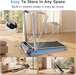 YPOO Walking Pad Treadmill with Incline, Walking Pad with Handle Bar, 3 in 1 Foldable Treadmills for Home Office, Portable Under Desk Treadmill with 3-Level Incline, Compact Design