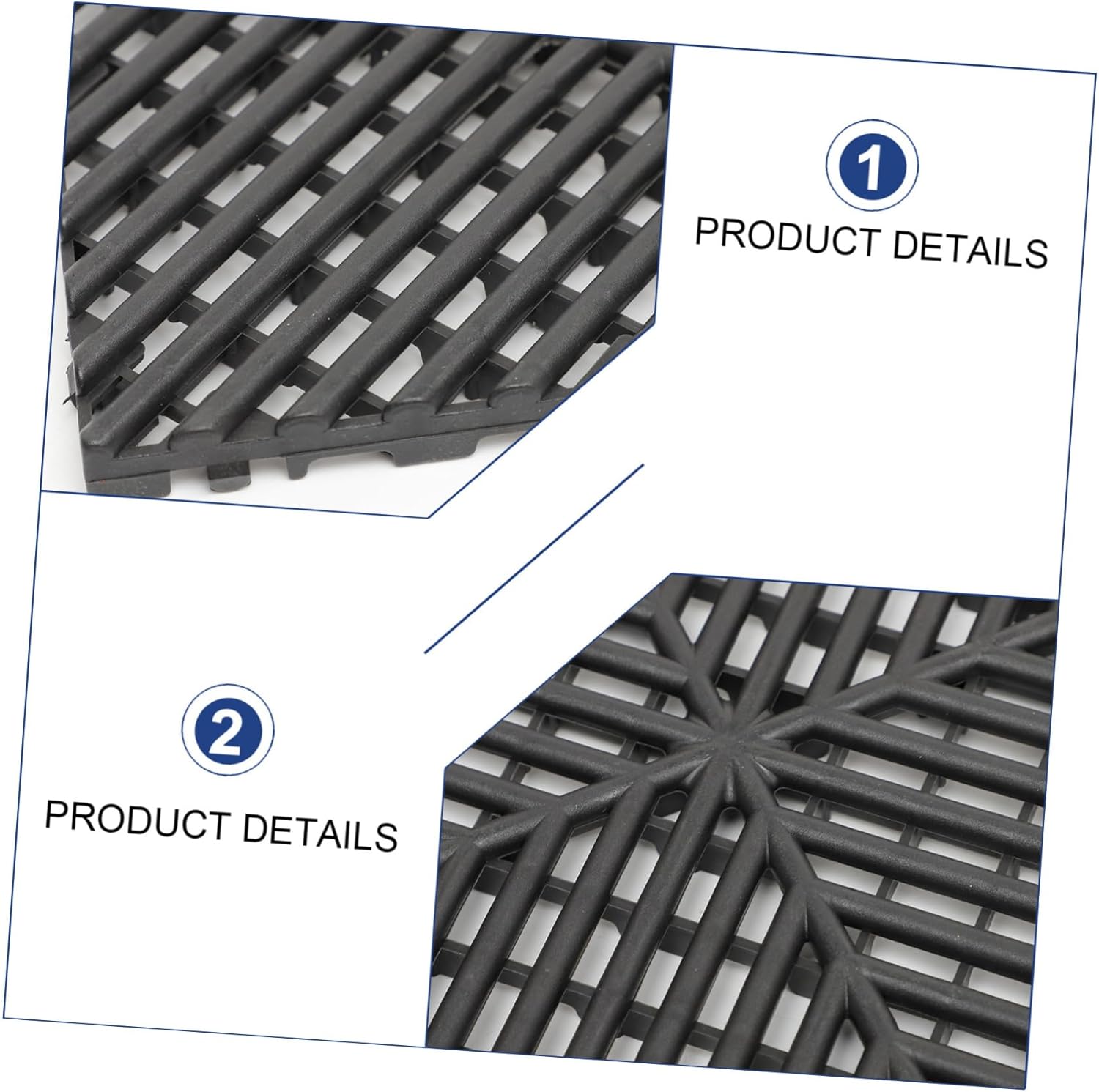 Cabilock 2Pcs Non Slip Interlocking Floor Mats for Car Wash Pool Shower Drainage Tiles with Cushioned Design for Surfaces for Indoor Outdoor Use