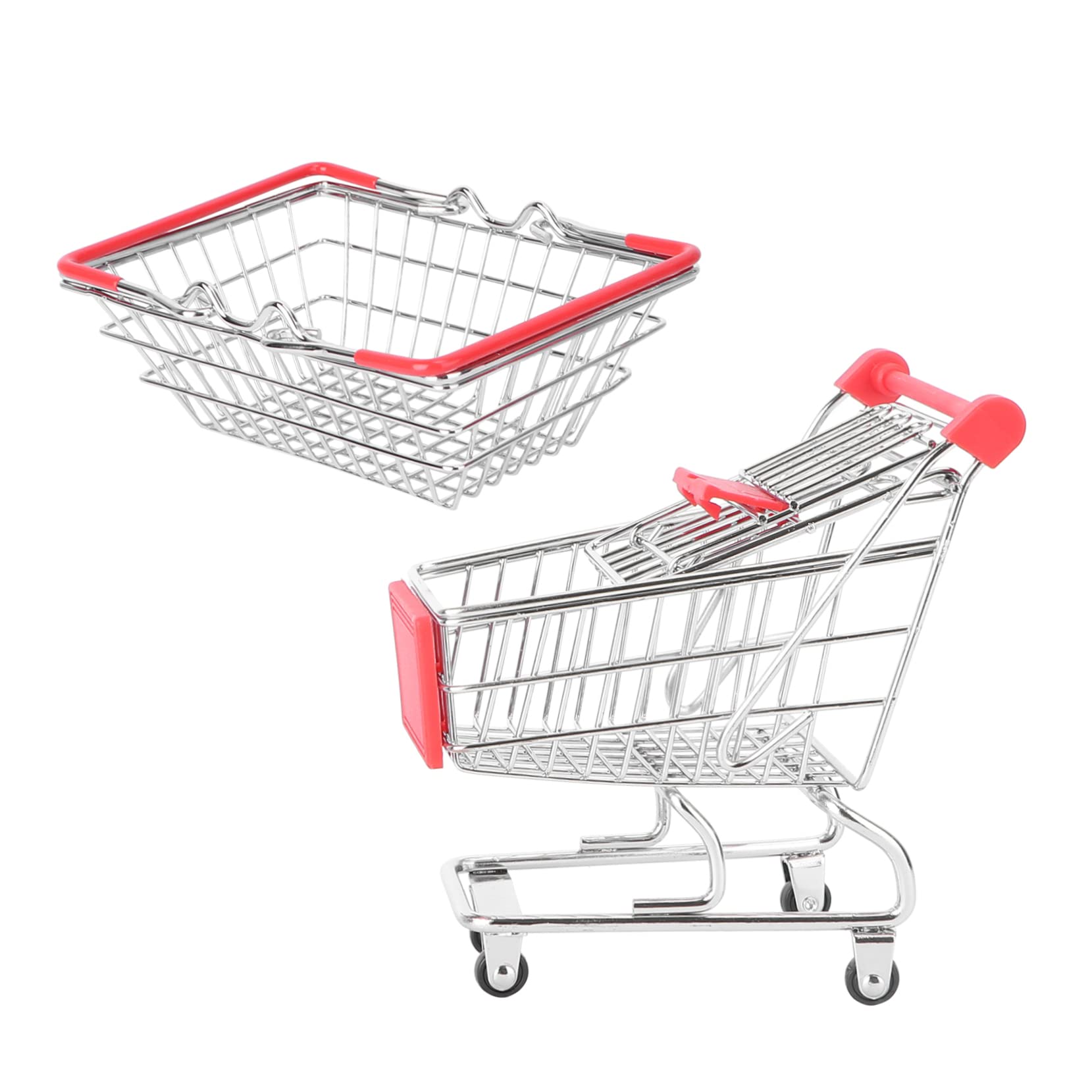 SOLUSTRE 2pcs Mini Trolley Snacks Basket Fried Chicken Plate Fruit Storage Basket Random Color