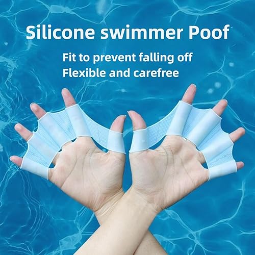 Miniatura 4 de Aletas de natación de mano de silicona, aletas de palma para adultos estilo libre, equipo de natación entrenador, traje de 2 pares