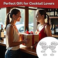 Vista 6 de Lily's Home Vasos irrompibles de Margarita de 10 onzas, juego de 4 unidades, plástico transparente inastillable, vasos reutilizables