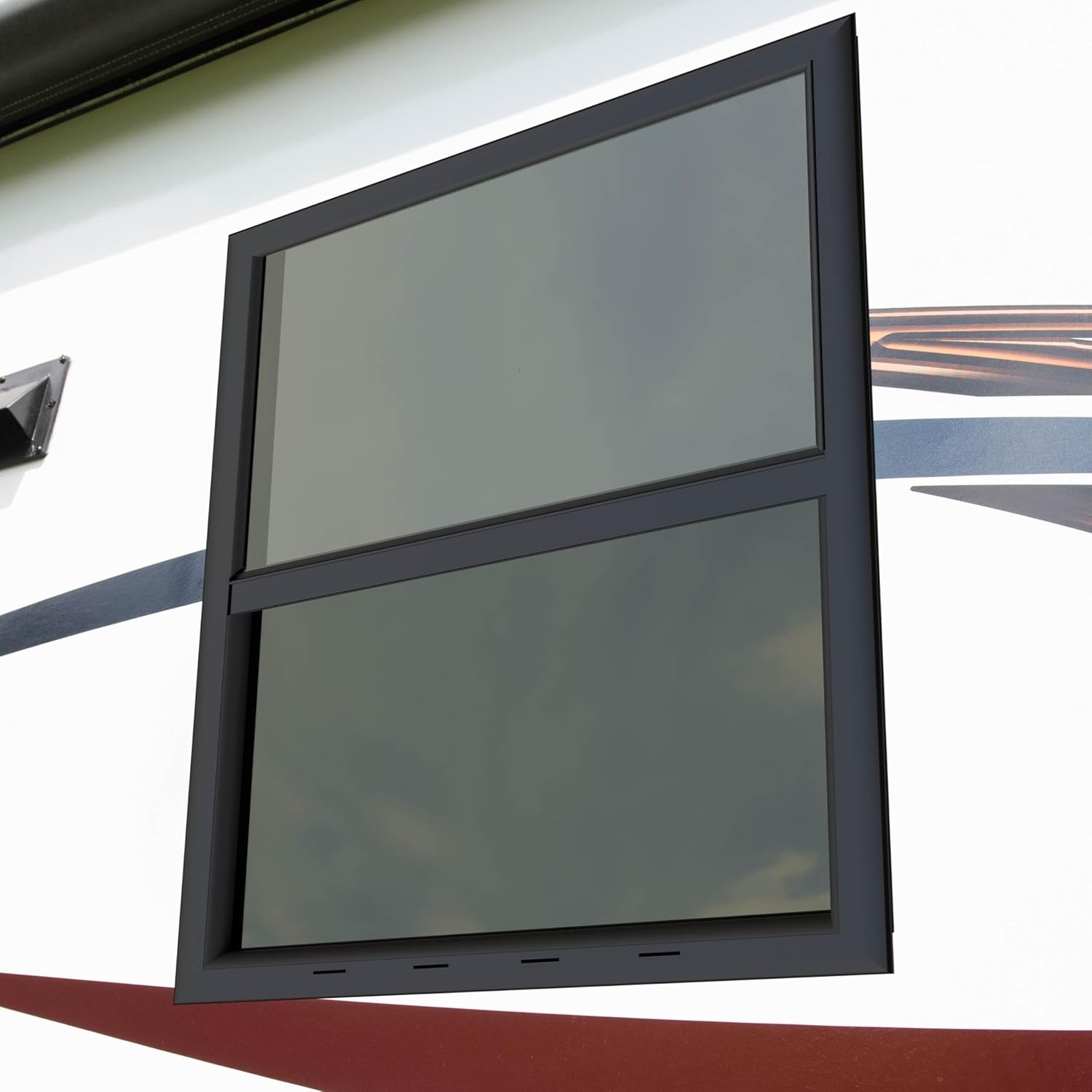 Lippert 8800 Series Complete RV Window Replacement Kit with Trim Ring, Screws, Foam Seal - 18" W x 22" H, Vertical Slider, Square Corner - 2025069052