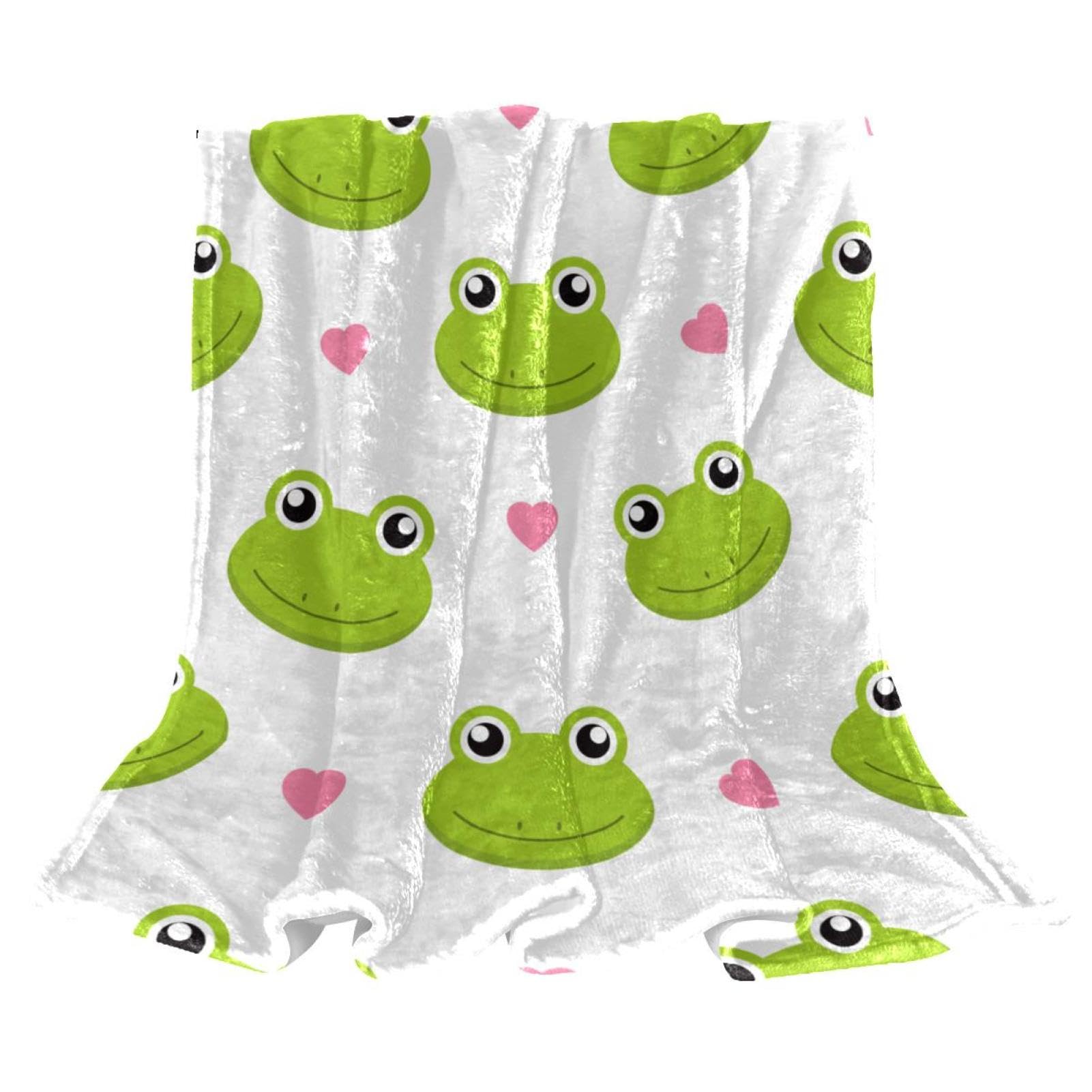 Couverture polaire grenouille isolante : jeté de lit chaud et moelleux 150x100cm anti-pilling