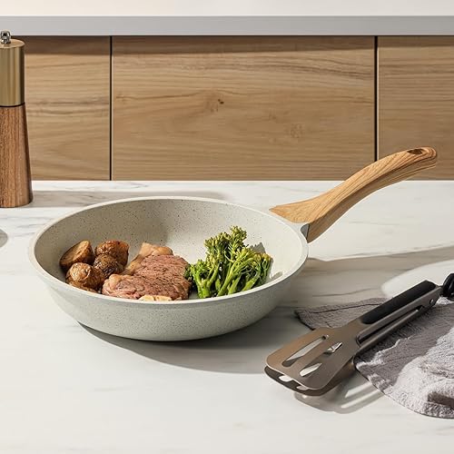 Miniatura 6 de SENSARTE Sartén, accesorios de mango de baquelita, compatible con repalement, colección de cerámica blanca, ollas y sartenes