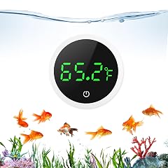 LOFICOPER Aquarium Thermometer Digital Fish Tank Thermometer Stick-on Reptile Thermometer with LED Touch Screen Battery for Fish Aquatic
