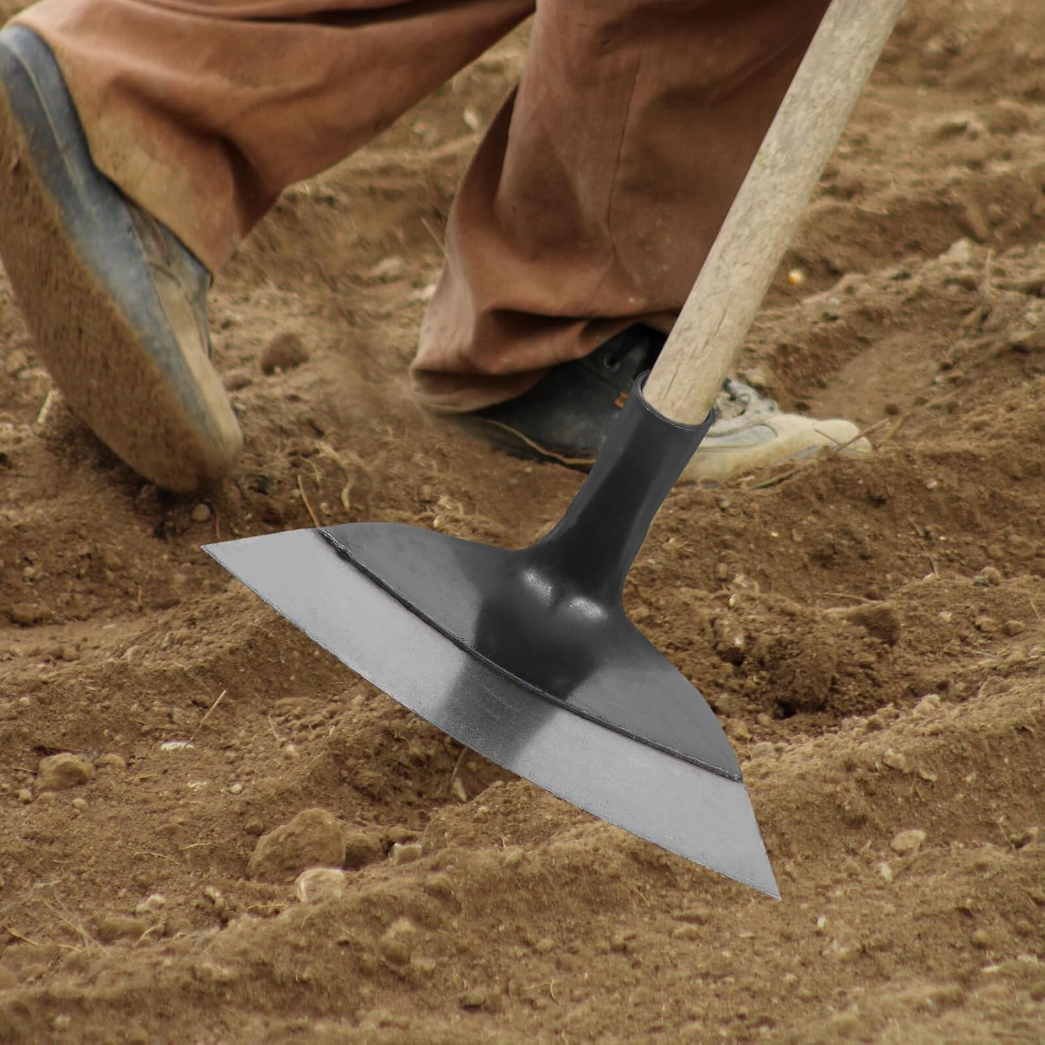 Heavy Duty Forged Farming Hoe Head 26cm Manganese Steel Weeding Tool for Digging, Loosening Soil and Planting in Farm and Garden Outdoor Use