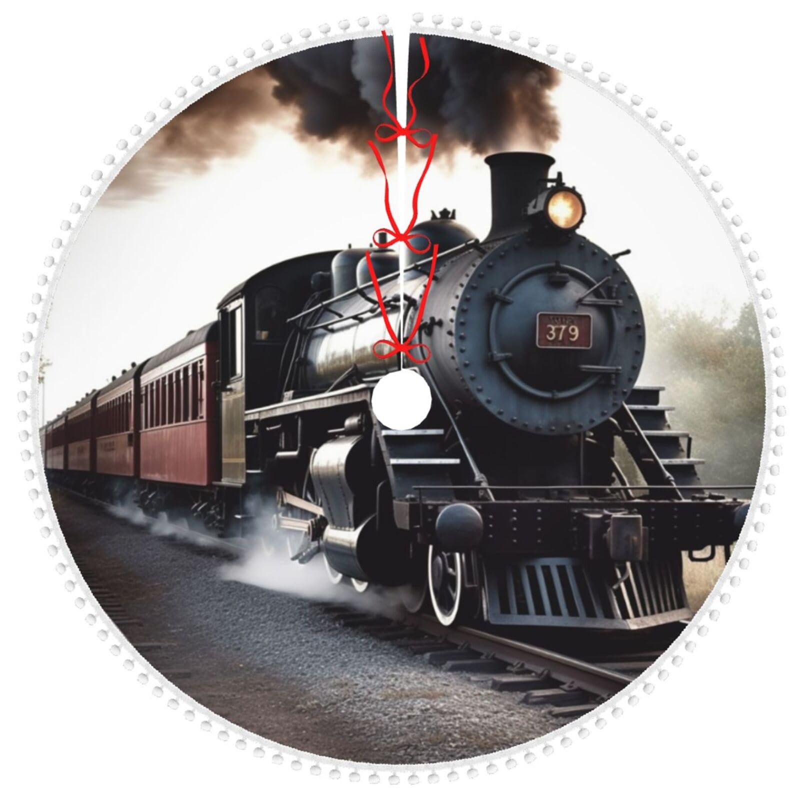 Jupe de sapin de Noël de 121,9 cm pour créer un décor féerique avec train à vapeur