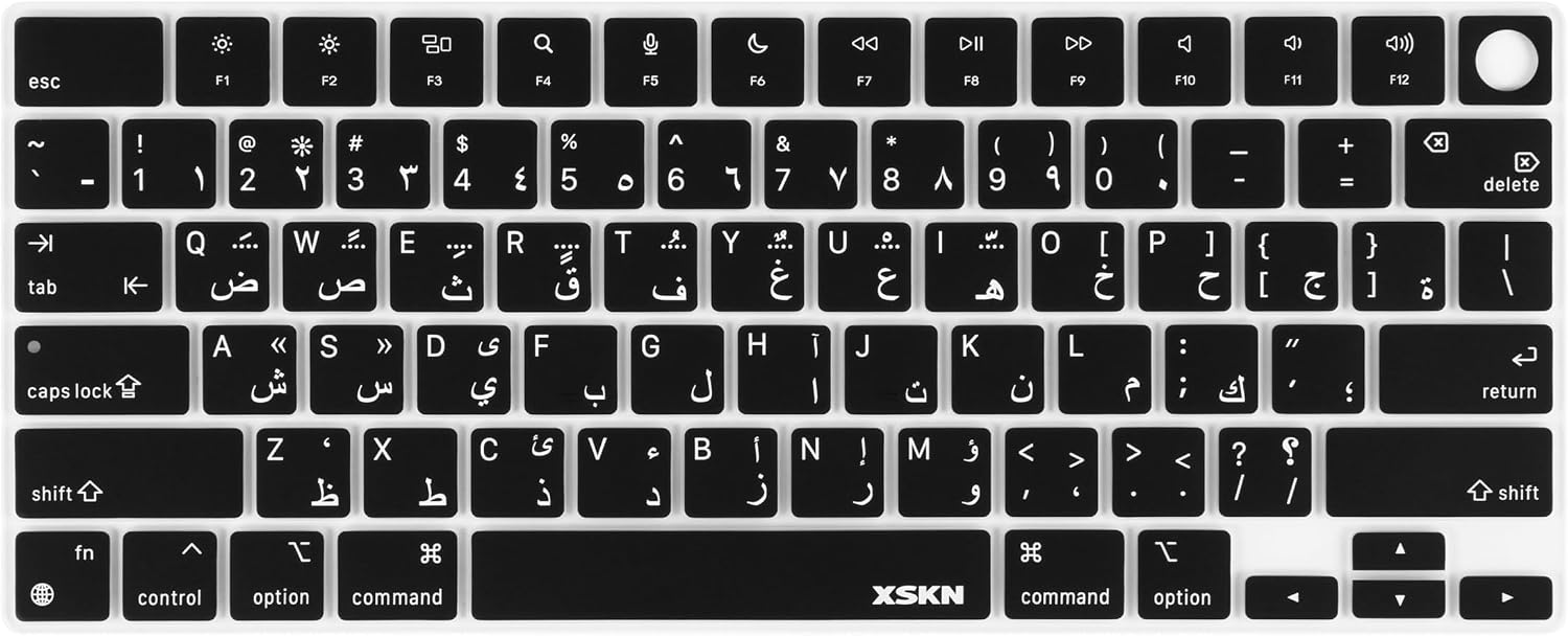 XSKN Silicone Keyboard Cover Skin for MacBook Pro/Air with Touch ID 14.2 16.2 13.6 15.3 Inch M1 M2 M3 M4 M5 Chip with Touch ID (US Layout, Serato DJ Shortcuts)