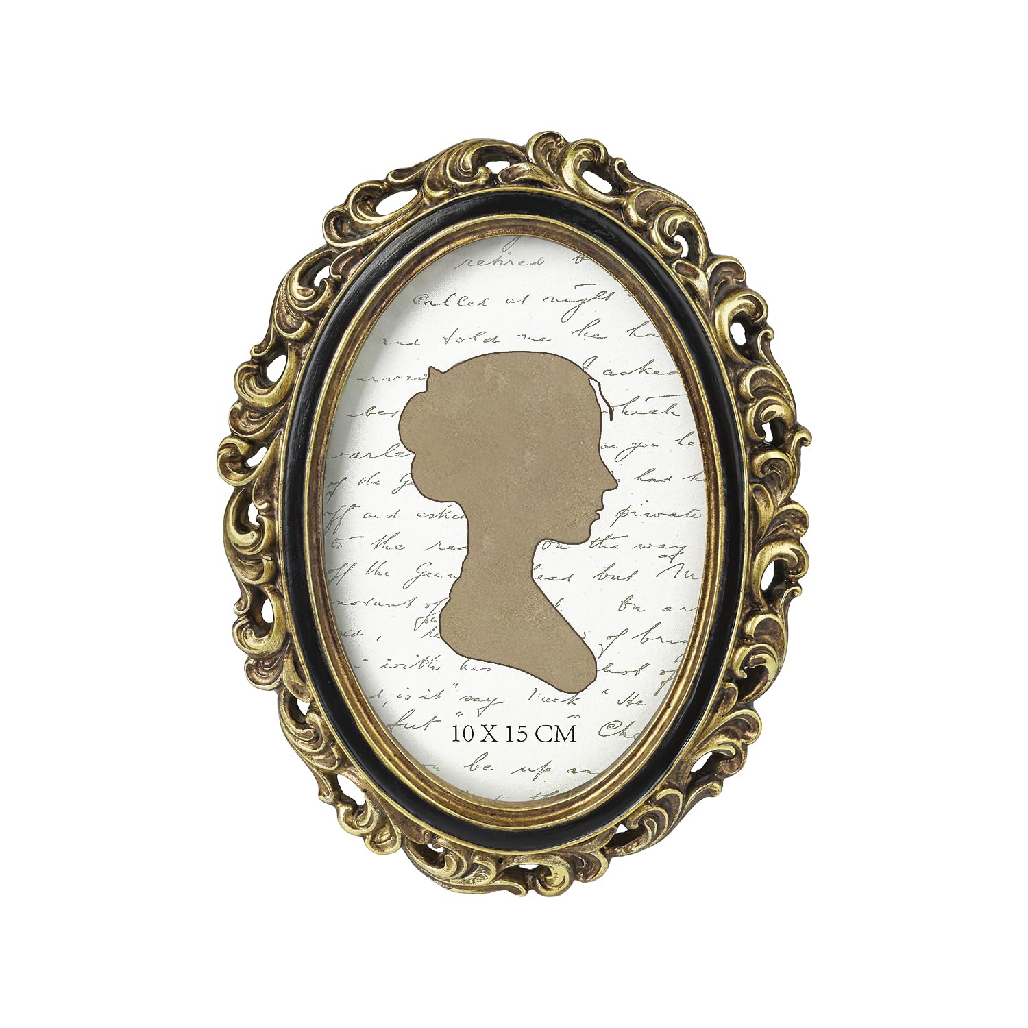 Cadre photo vintage ovale 10,2 x 15,2 cm decoration murale or