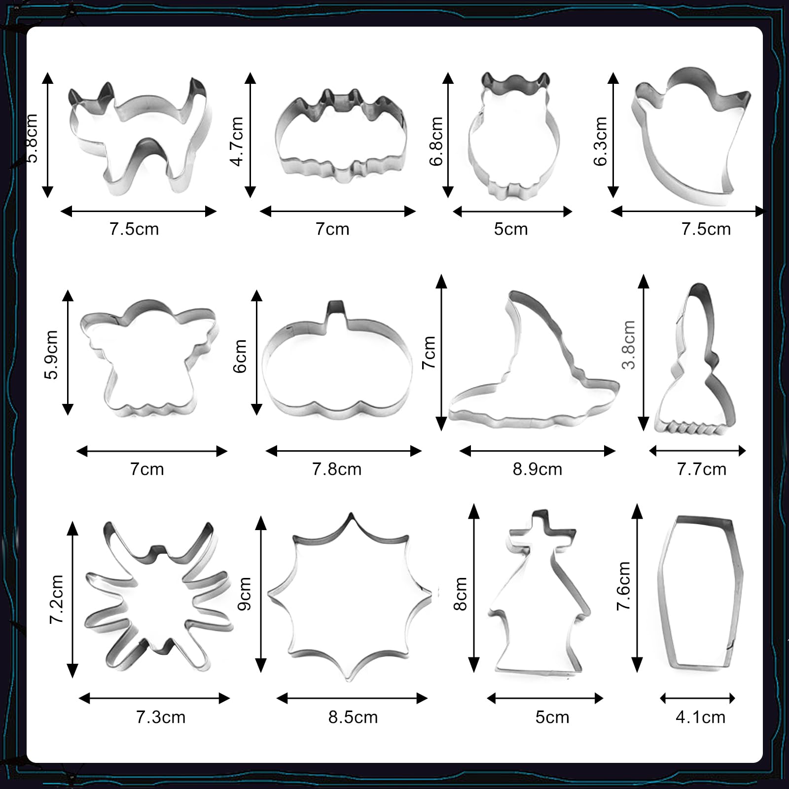 Lot De 8 Emporte-pièces Halloween En Forme De Citrouille, à Presser