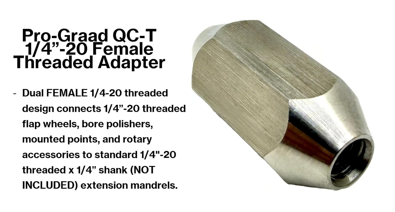 37012 QC-T 1/4"-20 Thread Flap Wheel – Bore Polisher Adapter