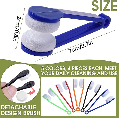 Miniatura 2 de 20 mini lentes de sol, limpiador de gafas de microfibra, herramienta de limpieza de cepillo limpiador de anteojos, herramienta de limpieza suave