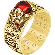 Feng Shui Ring Feng Shui PiXiu Mantra Ring PiXiu Rings Amulet Lucky Wealth Buddhist Jewelry Adjustable Ring for Women