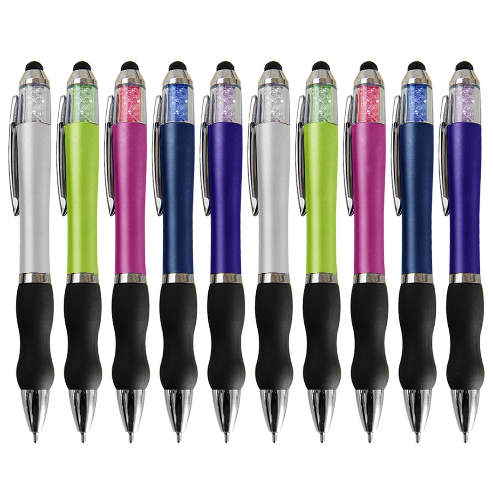 MiSiBao Ballpoint Writing Pens with Stylus Tips 1mm Medium Point Pen Black Ink Pen Stylus Pens for iPads (10 packs)