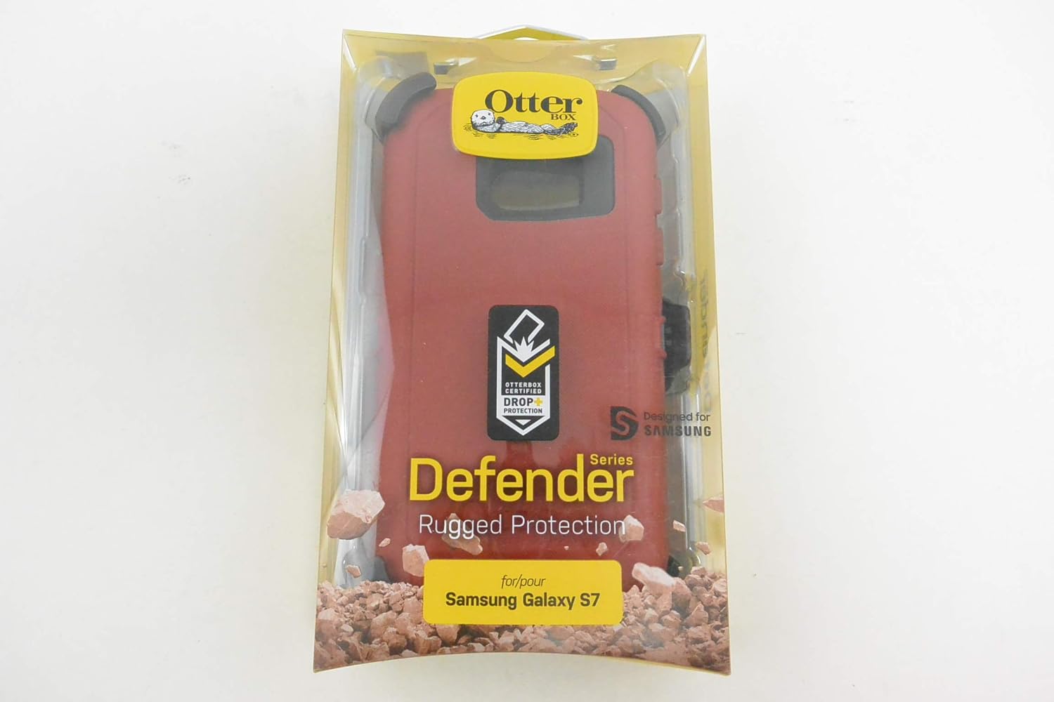 OTTERBOX Defender Series Case for Samsung Galaxy S7 - Retail Packaging - Regal (Tempest Blue/Flame RED)