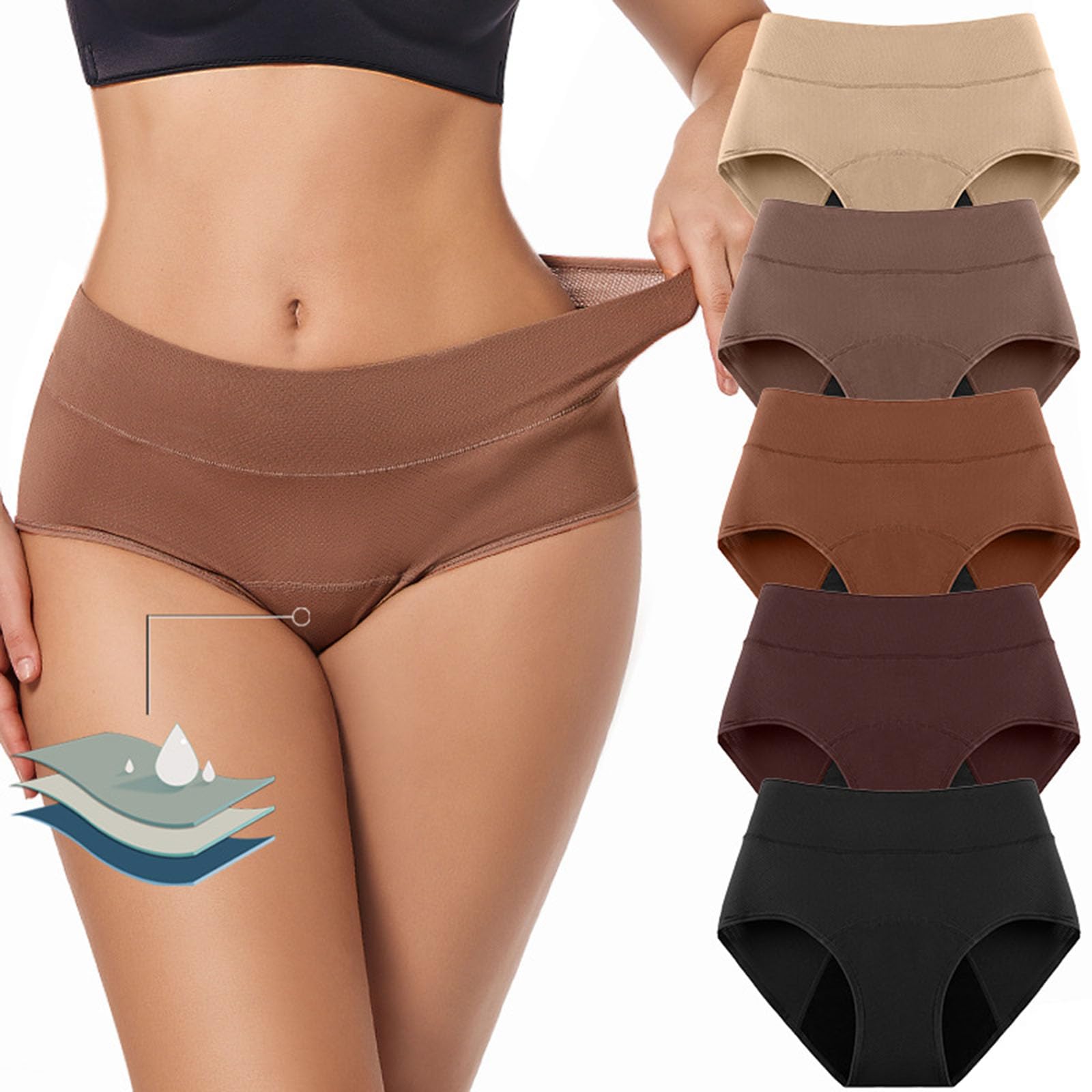 Generico Intimo Impermeabile per Donne, Slip in Cotone Lavabili e riutilizzabili, Slip protettivi per l'incontinenza