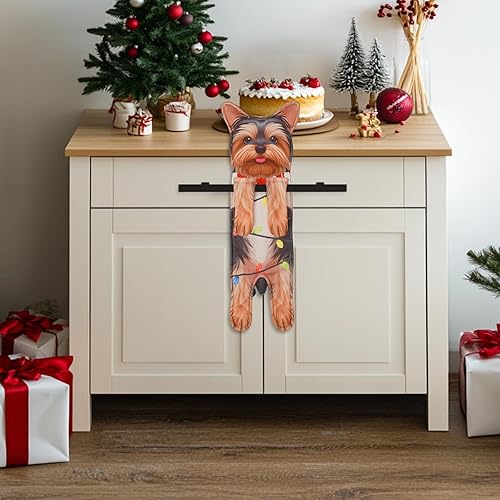 Miniatura 4 de GPGHE Regalos de Navidad Yorkie Dog Toallas de mano divertidas y lindas toallas de cocina para perros, regalo de cumpleaños y Año Nuevo para mujeres