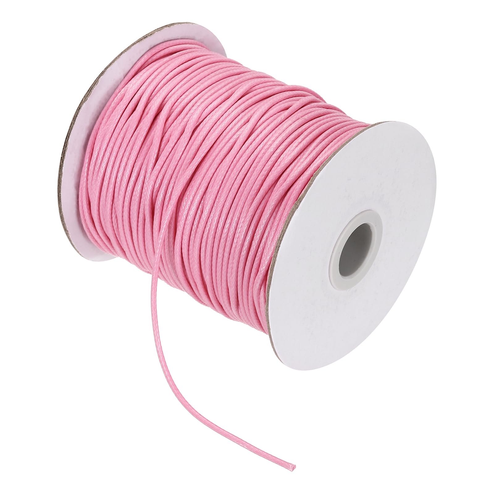sourcing map Waxed Cord 2mm Waxed Thread 87 Yard Wax String Leather Cord for Bracelet Making, Necklaces, Beading, Jewelry Making and DIY Crafts(Pink) — image 1
