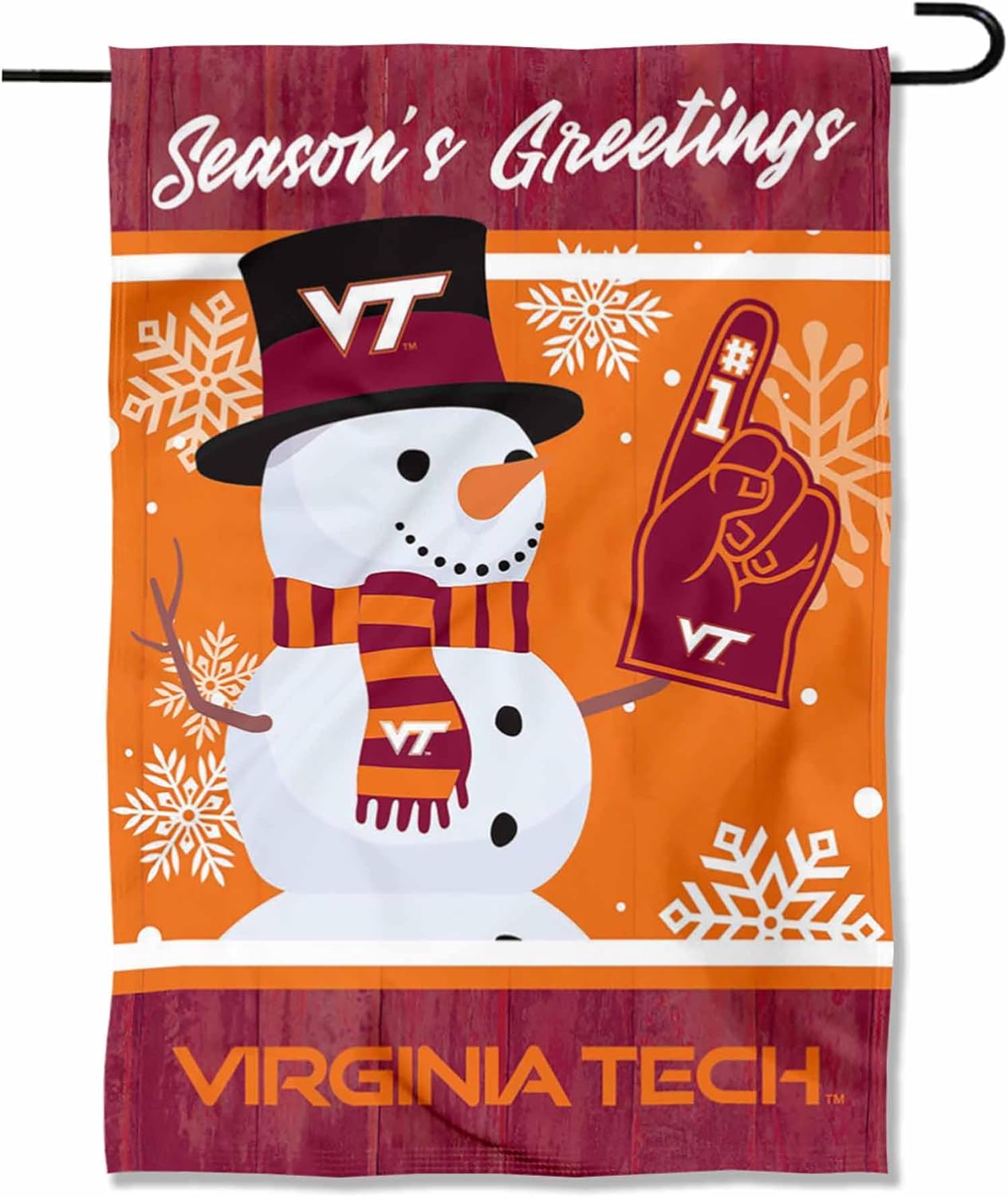 VA Tech Hokies Holiday Winter Snow Garden Banner Flag