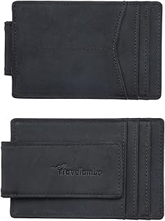 Travelambo Money Clip Front Pocket Wallet Slim Minimalist Wallet RFID Blocking