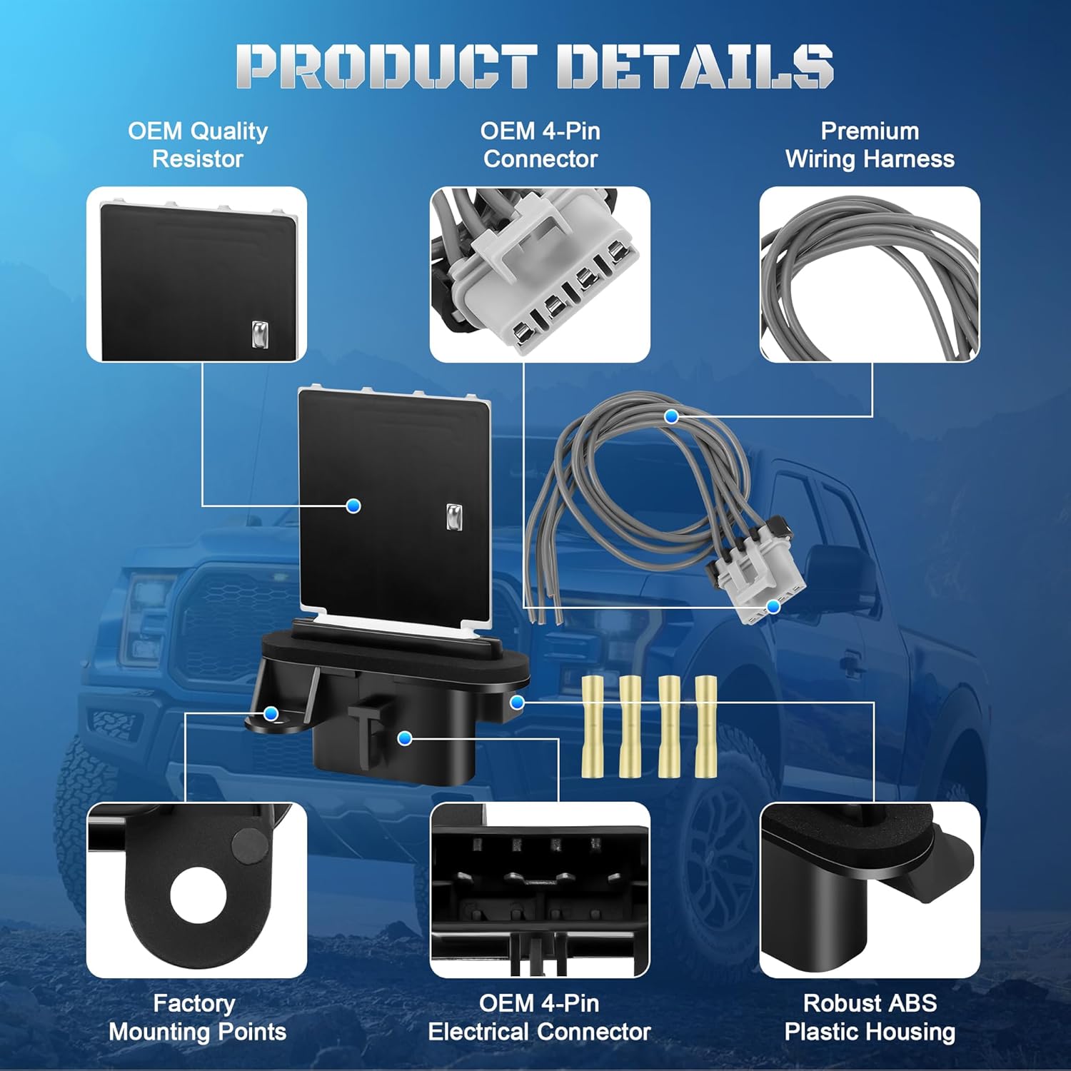 HVAC Fan Blower Motor and Resistor Kit Compatible with 2005-2020 Toyota Tacoma