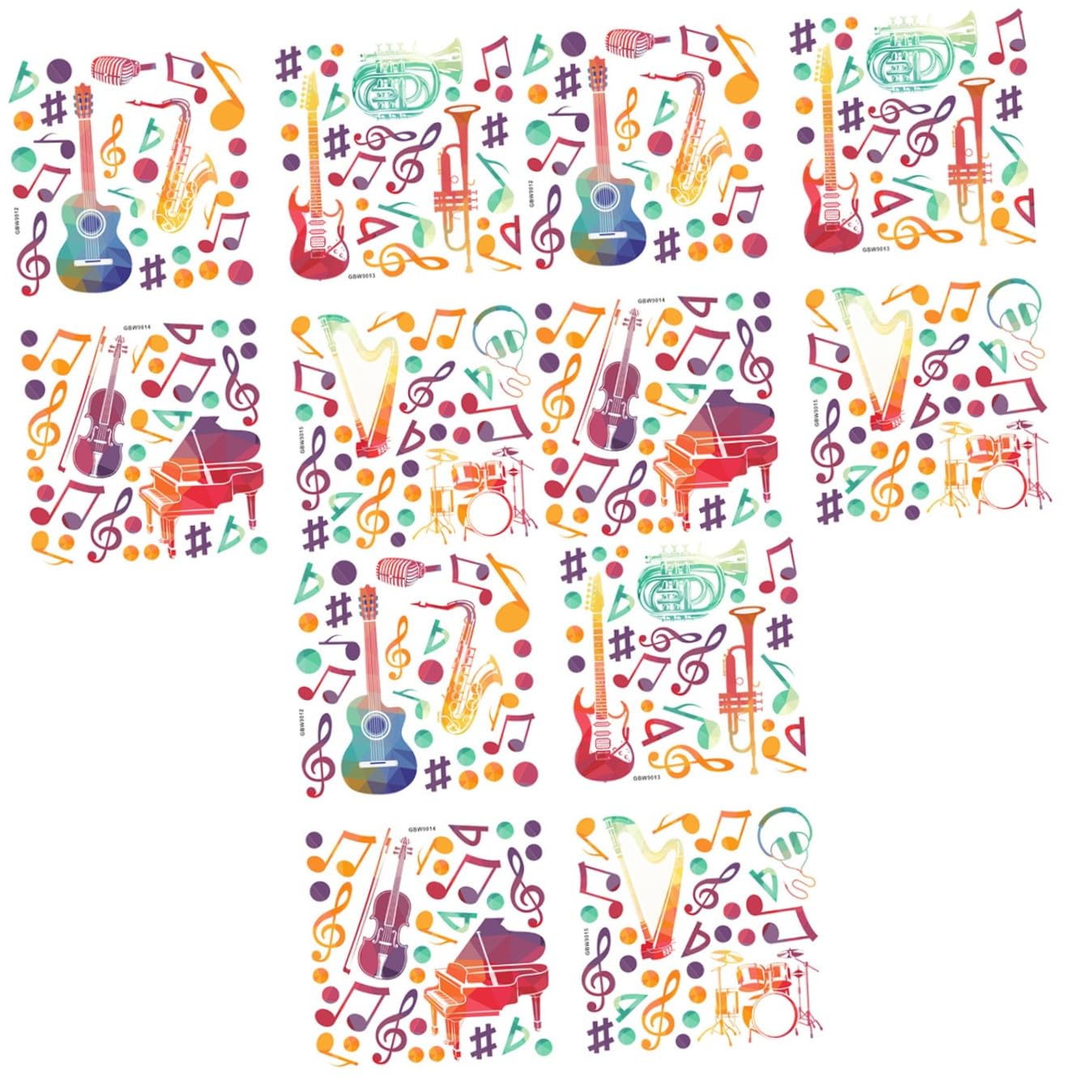 SHINEOFI 3 set Adesivo Murale Musicale Adesivi Murali Creativi Per La Stanza Adesivo Decorativo Con Note Musicali Adesivi Per Aule Di Musica Adesivi Murali Con Note Musicali 4 pezzi*3