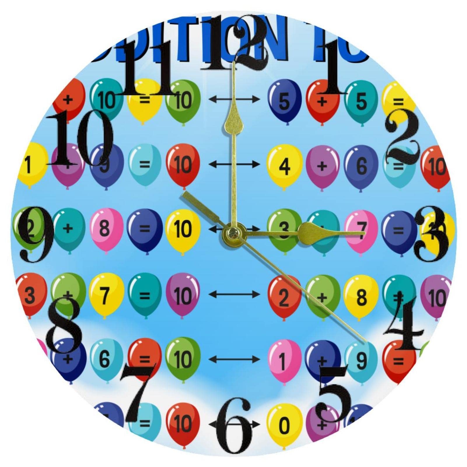 Horloge murale mathématiques fonctionnant avec piles pour la maison