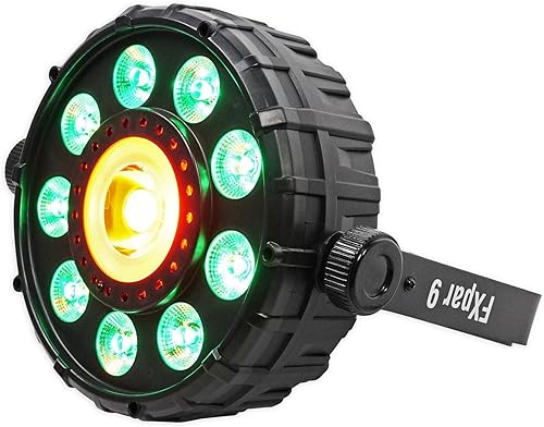 Miniatura 3 de 2) Chauvet DJ FX Par 9 DMX Multi-Efecto LED, SMD RGB+UV Par Luces+Cables+Abrazaderas