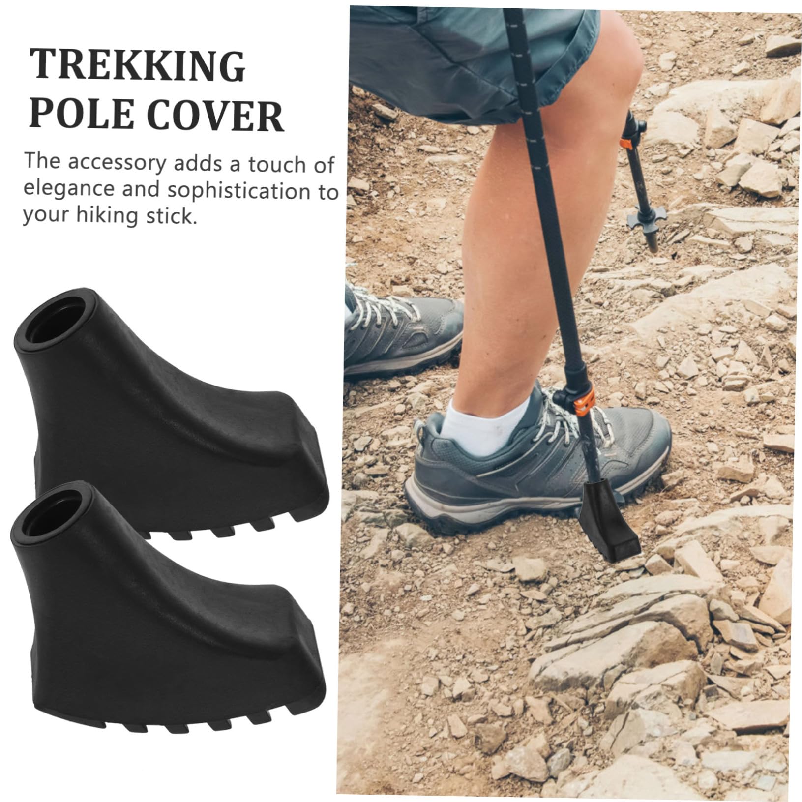 Sosoport Wanderausrüstung Wanderschaft Zubehör Schneeschutz Für Hiking Pole Wanderzubehör Wanderstockspitzen TIPP Abs Rohrgummispitzen Ersetzen Krücken Zubehör Black