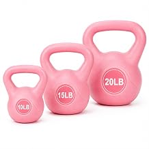 BalanceFrom Vinyl Kettlebell Set, 30/45/50/75 Pound Options Cement-Filled Strength Training Weights with Ergonomic Grip and Color Coding for Full Body Fitness at Home or Gym
