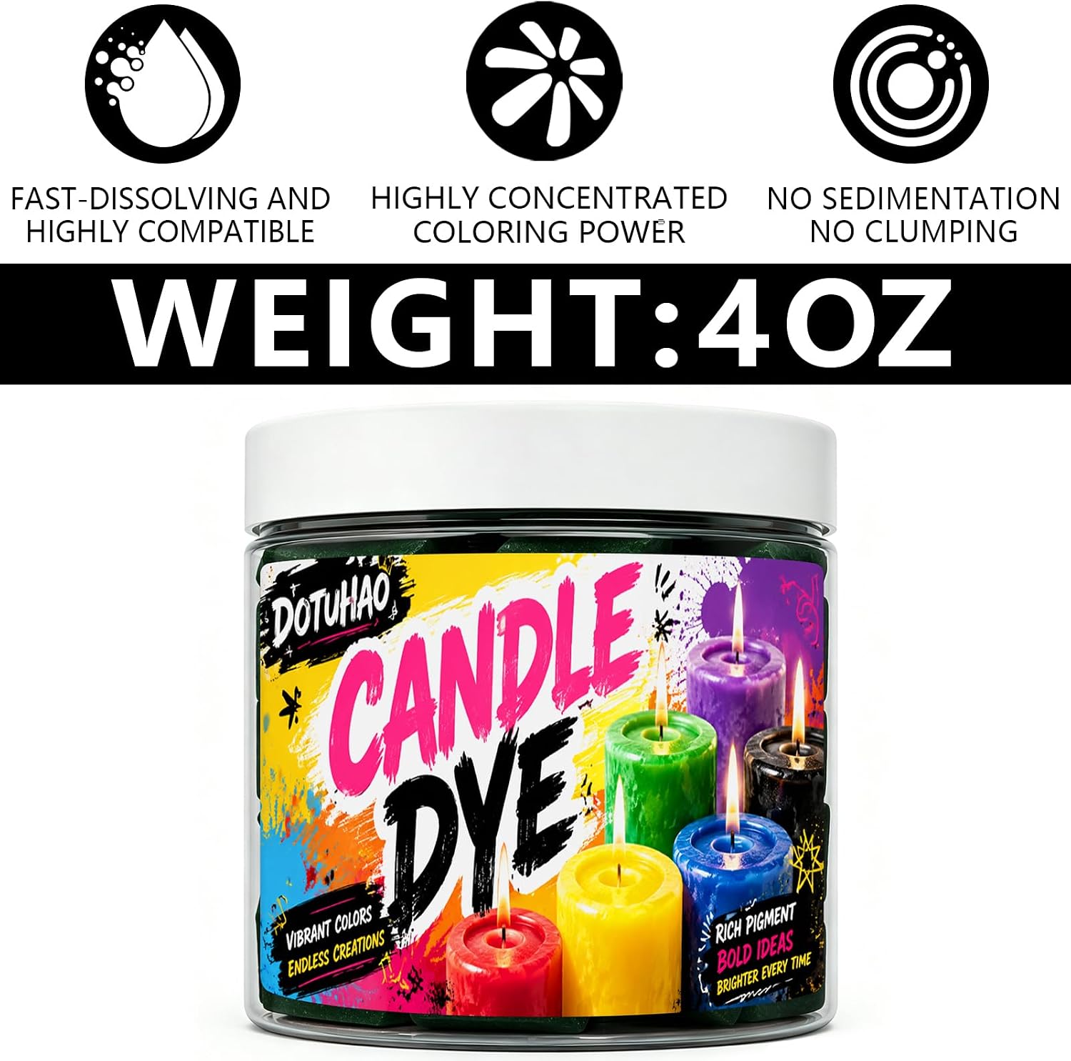 Green Candle Dye Blocks 4 Oz, Safe & Simple to Use Wax Coloring Supplies, Ideal Add-On for Handmade DIY Candle Making Kits, Concentrated Color Blocks for Soy, Paraffin Wax Craft Projects