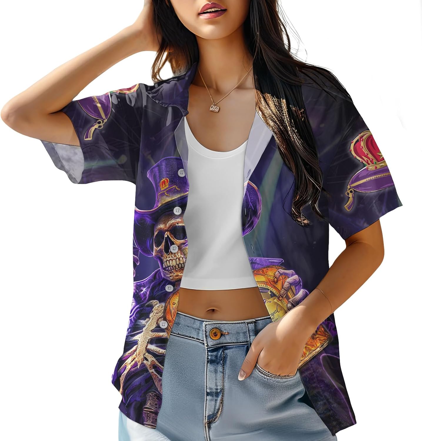 Crown Fan Hawaiian Shirts for Men and Women, Tropical Summer Beach Shirt, Crown Lovers Button Shirt, Holiday Shirt - Image 5