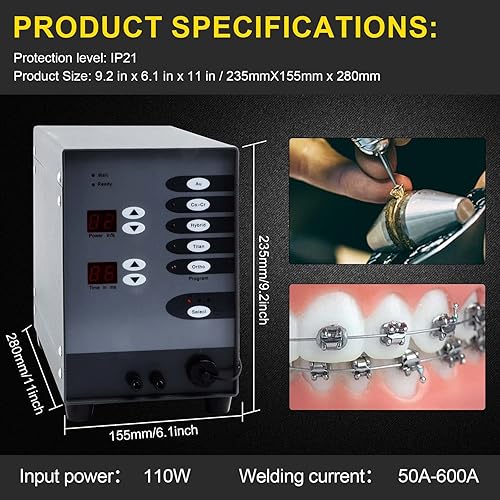 Miniatura 2 de Soldador automático por puntos, máquina de soldadura por arco de argón, soldador de joyas de 110 V para soldadura, herramienta de reparación de