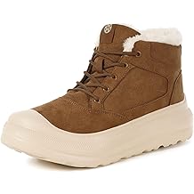 Womens Mens Winter Snow Boots Warm Fur Lined Ankle Booties Water Resistant Suede Leather Platform Shoes Lace Up Outdoor Sneakers