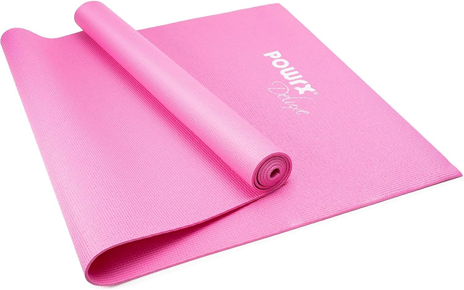 POWRX Yoga Mat TPE with Bag Excersize mat for workout Nonslip