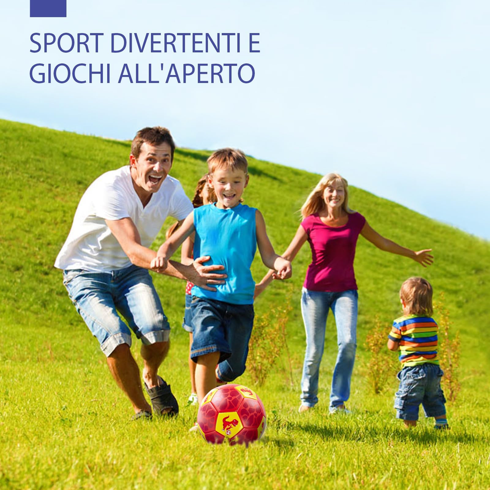 hahaland Pallone da Calcio per Bambini con Pompa, Borsa Rete - Palla Dinosauro Misura 3 - Giocattolo Interni/Cortile/Esterno Bambine 3 4 5 6 7 anni - Giochi per Bambino, Palloni Calcio Regalo