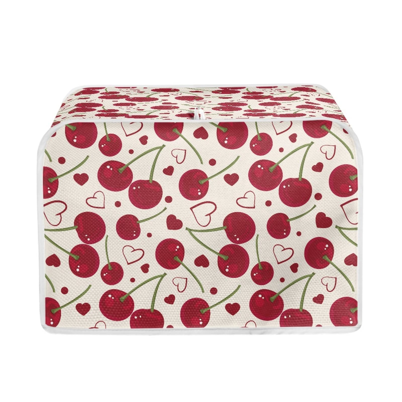 TOADDMOS Cherry Love Print Toaster Cover 4 Slice,Small Appliance Cover for Kitchen,Keep from Dust and Fingerprint — image 1