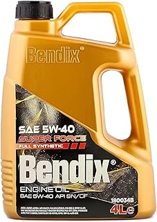 زيت موتور بيندكس ، درجة اللزوجة طبقا لجمعية مهندسي السيارات 5W-40 اربع لترات ، معيار معهد البترول الأمريكي للزيوت الاصطناعية API SN/CF