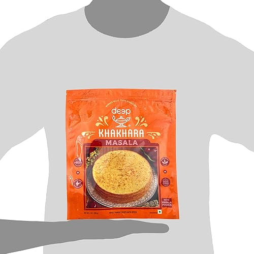 Miniatura 3 de Deep Masala Khakhara - 7 onzas | Ingredientes y especias 100% naturales | Delgado y crujiente | Bocadillos tradicionales indios gujrati sabrosos y