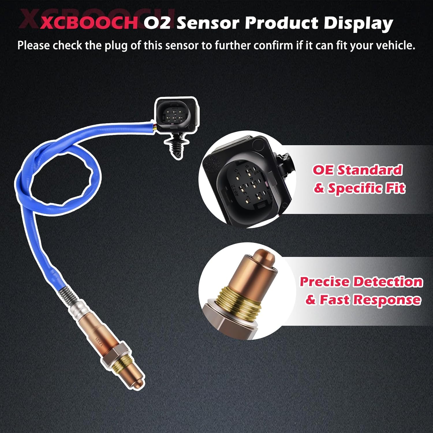 Automotive Replacement Oxygen O2 Sensor 17321 Set of 1, 02 Sensor Compatible with Ford for E-150 for F-150 for Transit-150 Series for Police Interceptor, for Lincoln for MKT for Navigator